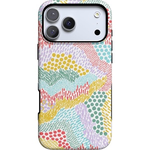 image:imageCasely iPhone 17 Pro Max Case  Reality Check  Periwinkle  Bold Protective Design  Compatible with MagSafeColor Me Happy  Doodle Colorblock