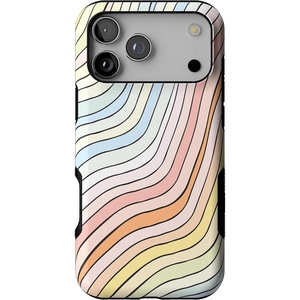image:imageCasely iPhone 17 Pro Max Case  Reality Check  Periwinkle  Bold Protective Design  Compatible with MagSafeRide The Wave  Pastel Rainbow Lined