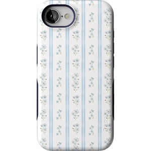 image:imageCasely iPhone 17e Case  Cottage Stripe  Blue Floral  Bold Protective Design  Compatible with MagSafe