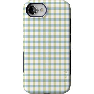 image:imageCasely iPhone 17e Case  Pastel Picnic  Blue amp Green Gingham  Bold Protective Design  Compatible with MagSafe