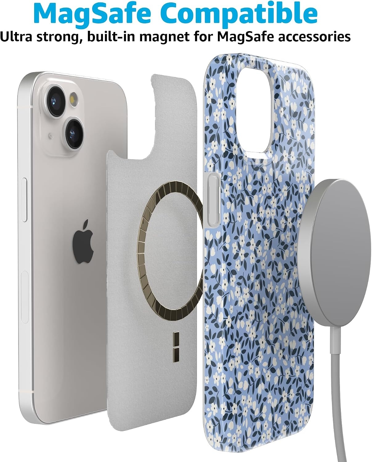 image:imageCasely iPhone 15 Plus Case  Picking Daisies  Cottagecore  Compatible with MagSafe  Classic Ultra Slim Design