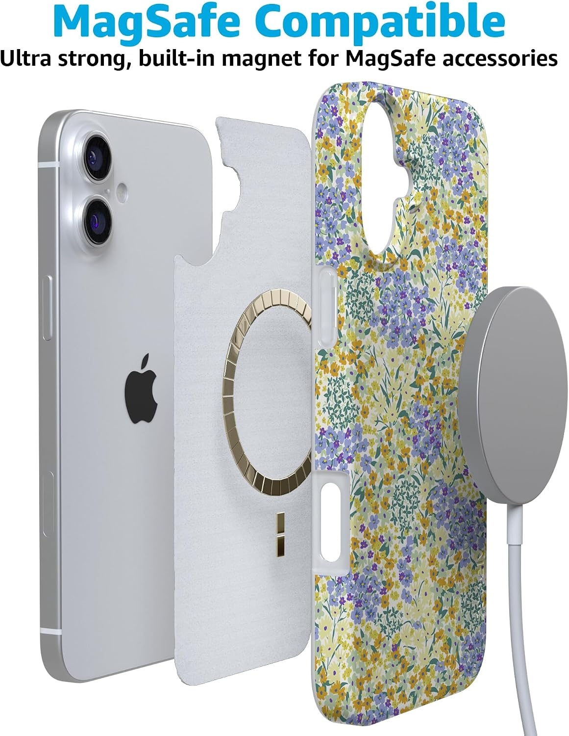 image:imageCasely iPhone 16 Case  Love Song  Lavender Heart  Compatible with MagSafe  Classic Ultra Slim DesignDream Garden  Cottagecore