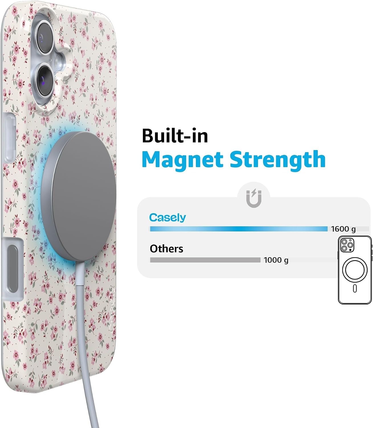 image:imageCasely iPhone 16 Plus Case  Cottage Charm  Cottagecore  Compatible with MagSafe  Classic Ultra Thin Design