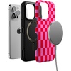 image:imageCasely iPhone 13 Pro Case  Vibe Check  Pink Checkerboard  Bold Protective Design  Compatible with MagSafe