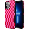 image:imageCasely iPhone 13 Pro Case  Vibe Check  Pink Checkerboard  Bold Protective Design  Compatible with MagSafe