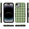 image:imageCasely iPhone 14 Plus Case  Checked Twice  Green Plaid  Bold Protective Design  MagSafe Compatible Design