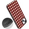 image:imageCasely iPhone 14 Plus Case  Checked Twice  Red Plaid  Bold Protective Design  MagSafe Compatible Design