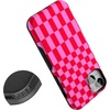 image:imageCasely iPhone 14 Plus Case  Vibe Check  Pink Checkerboard  Bold Protective Design  Compatible with MagSafe