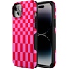 image:imageCasely iPhone 14 Plus Case  Vibe Check  Pink Checkerboard  Bold Protective Design  Compatible with MagSafe