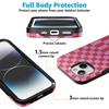 image:imageCasely iPhone 15 Case  Vibe Check  Pink Checkerboard  Bold Protective Design  Compatible with MagSafe
