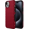 image:imageCasely iPhone 15 Plus Case  On the Dot  Maroon Polka Dot  Bold Protective Design  MagSafe Compatible Design