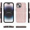 image:imageCasely iPhone 15 Plus Case  Pretty in Pastel  Blush Stripes  Bold Protective Design  MagSafe Compatible Design