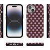image:imageCasely iPhone 15 Plus Case  Spotted in SoHo  Burgundy Polka Dot  Bold Protective Design  Compatible with MagSafe