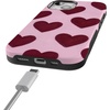 image:imageCasely iPhone 15 Plus Case  Whole Lotta Love  Plum Hearts  Bold Protective Design  MagSafe Compatible Design