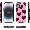 image:imageCasely iPhone 15 Plus Case  Whole Lotta Love  Plum Hearts  Bold Protective Design  MagSafe Compatible Design
