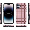 image:imageCasely iPhone 16 Plus Case  Uptown Gridlock  Pink Checkerboard  Bold Protective Design  Compatible with MagSafe