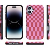 image:imageCasely iPhone 16 Plus Case  Vibe Check  Pink Checkerboard  Bold Protective Design  Compatible with MagSafe