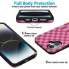 image:imageCasely iPhone 16 Plus Case  Vibe Check  Pink Checkerboard  Bold Protective Design  Compatible with MagSafe