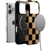 image:imageCasely iPhone 17 Pro Case  Fit Check  Black amp Brown Checkerboard  Bold Protective Design  MagSafe Compatible Design