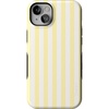 image:imageCasely iPhone 14 Plus Case  Butter Yellow Stripes  Sunday Best  Bold Protective Design  Compatible with MagSafe