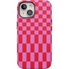 image:imageCasely iPhone 15 Case  Vibe Check  Pink Checkerboard  Bold Protective Design  Compatible with MagSafe