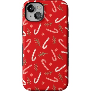 image:imageCasely iPhone 14 Plus Case  Peppermint Kiss  Candy Cane  Bold Protective Design  MagSafe Compatible Design