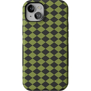 image:imageCasely iPhone 15 Plus Case  Harlequin Wicked Diamond  Black and Green  Bold Protective Design  MagSafe Compatible Design