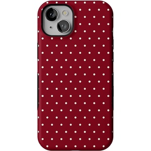 image:imageCasely iPhone 15 Plus Case  On the Dot  Maroon Polka Dot  Bold Protective Design  MagSafe Compatible Design