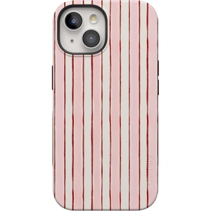 image:imageCasely iPhone 15 Plus Case  Pretty in Pastel  Blush Stripes  Bold Protective Design  MagSafe Compatible Design