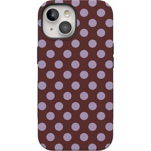 image:imageCasely iPhone 15 Plus Case  Spotted in SoHo  Burgundy Polka Dot  Bold Protective Design  Compatible with MagSafe