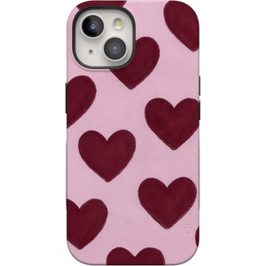 image:imageCasely iPhone 15 Plus Case  Whole Lotta Love  Plum Hearts  Bold Protective Design  MagSafe Compatible Design