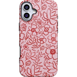 image:imageCasely iPhone 16 Case  Blush Garden  Floral Doodle  Bold MilitaryGrade Drop Protection  Compatible with MagSafe