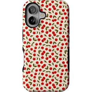 image:imageCasely iPhone 16 Case  Lost in Spots  Cheetah Print  Bold Protective Design  Compatible with MagSafeCherry on Top  Red Cherries Floral