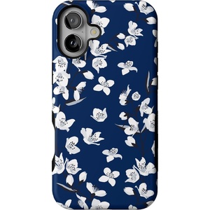 image:imageCasely iPhone 16 Case  Lost in Spots  Cheetah Print  Bold Protective Design  Compatible with MagSafeFloral Forest  Navy Cherry Blossom