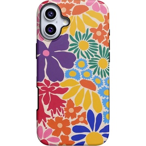 image:imageCasely iPhone 16 Case  Lost in Spots  Cheetah Print  Bold Protective Design  Compatible with MagSafeFlower Patch  MultiColor Floral