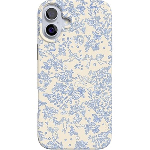 image:imageCasely iPhone 16 Case  Love Song  Lavender Heart  Compatible with MagSafe  Classic Ultra Slim DesignCupids Canvas  Periwinkle Floral