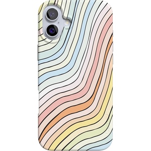 image:imageCasely iPhone 16 Case  Love Song  Lavender Heart  Compatible with MagSafe  Classic Ultra Slim DesignRide The Wave  Pastel Rainbow Lined