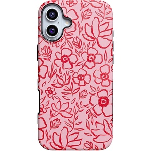 image:imageCasely iPhone 16 Plus Case  Blush Garden  Floral Doodle  Bold Protective Design  Compatible with MagSafe