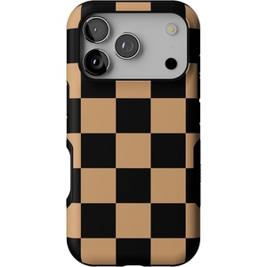 image:imageCasely iPhone 17 Pro Case  Fit Check  Black amp Brown Checkerboard  Bold Protective Design  MagSafe Compatible Design
