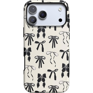 image:imageCasely iPhone 17 Pro Case  Goth Girlie  Black Bows  Bold Protective Design  Compatible with MagSafe