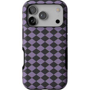 image:imageCasely iPhone 17 Pro Case  Harlequin Midnight Diamond  Black and Purple  Bold Protective Design  MagSafe Compatible Design