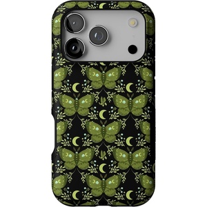 image:imageCasely iPhone 17 Pro Case  Mystic Moths  Green Twilight  Bold Protective Design  MagSafe Compatible Design