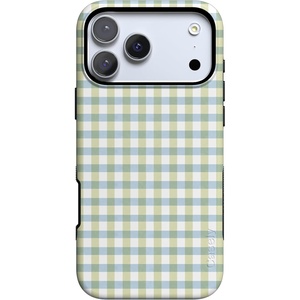 image:imageCasely iPhone 17 Pro Case  Pastel Picnic  Blue amp Green Gingham  Bold Protective Design  Compatible with MagSafe