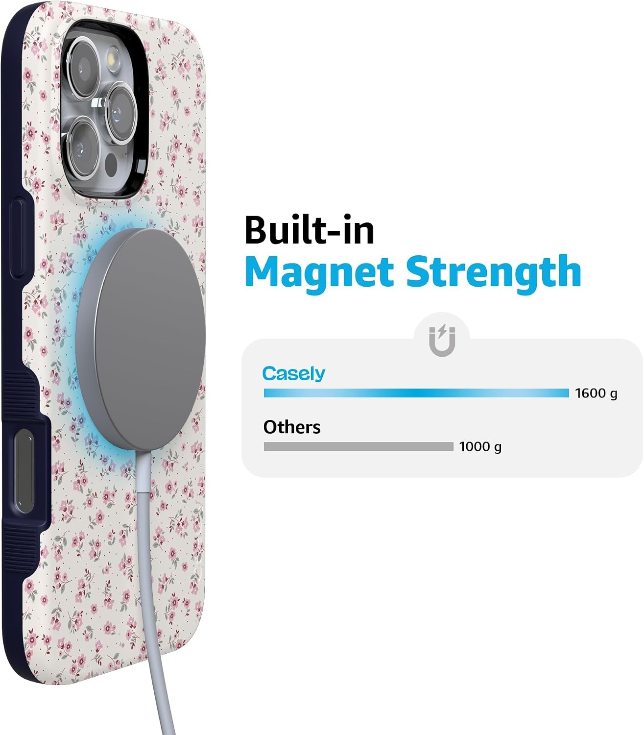 image:imageCasely iPhone 16 Pro Max Case  Cottage Charm  Cottagecore  Bold Protective Design  Compatible with MagSafe