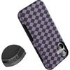 image:imageCasely iPhone 16 Case  Harlequin Midnight Diamond  Black and Purple  Bold Protective Design  MagSafe Compatible Design