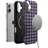 image:imageCasely iPhone 16 Case  Harlequin Midnight Diamond  Black and Purple  Bold Protective Design  MagSafe Compatible Design