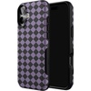 image:imageCasely iPhone 16 Case  Harlequin Midnight Diamond  Black and Purple  Bold Protective Design  MagSafe Compatible Design