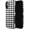 image:imageCasely iPhone 16 Case  Harlequin Salem Diamond  Black and White  Bold Protective Design  MagSafe Compatible Design