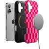 image:imageCasely iPhone 17 Case  Vibe Check  Pink Checkerboard  Bold Protective Design  Compatible with MagSafe