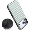 image:imageCasely iPhone 17 Pro Max Case  Pastel Picnic  Blue amp Green Gingham  Bold Protective Design  Compatible with MagSafe